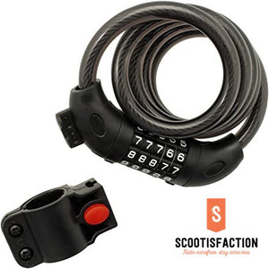 CABLE LOCK 5-DIGIT COMBINATION FOR XIAOMI NINEBOT SEGWAY PURE ELECTRIC SCOOTER AND BIKES