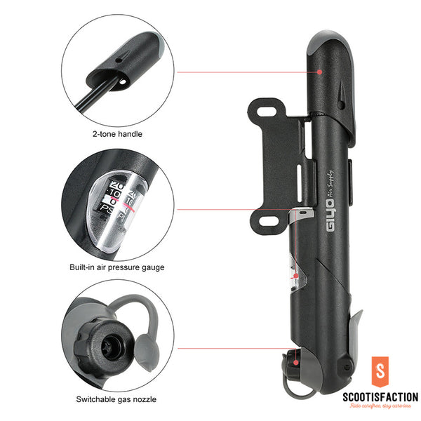 Giyo mini pump with sales gauge